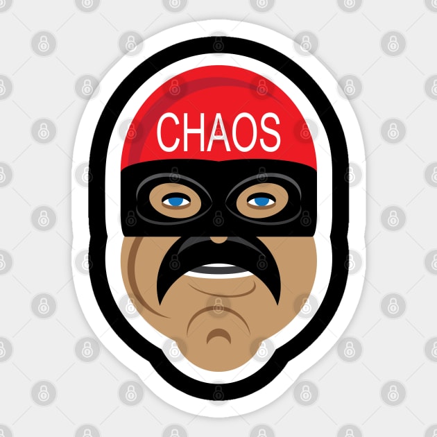 Captain Chaos Sticker by chwbcc